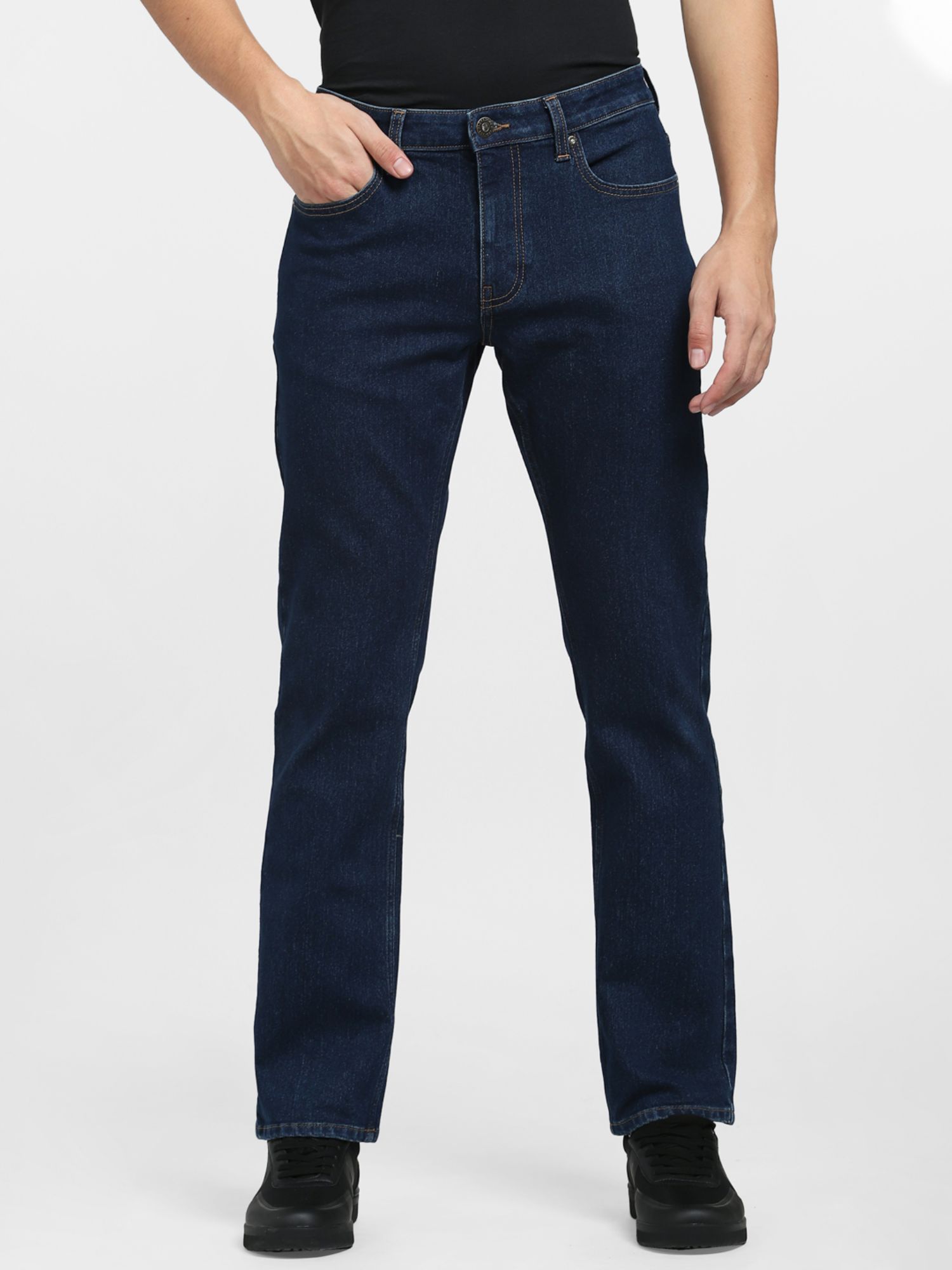 Dark Blue Low Rise Clark Straight Fit Jeans